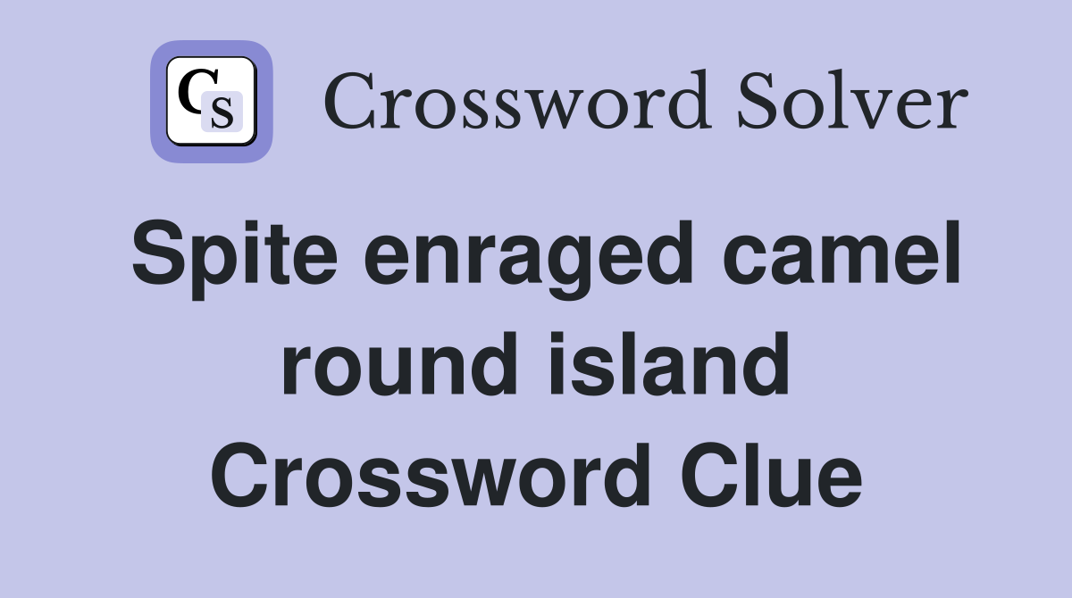 Spite enraged camel round island Crossword Clue