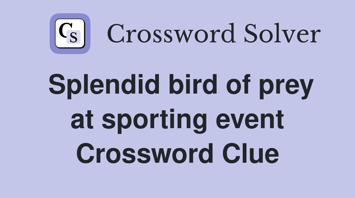 Splendid bird of prey at sporting event Crossword Clue