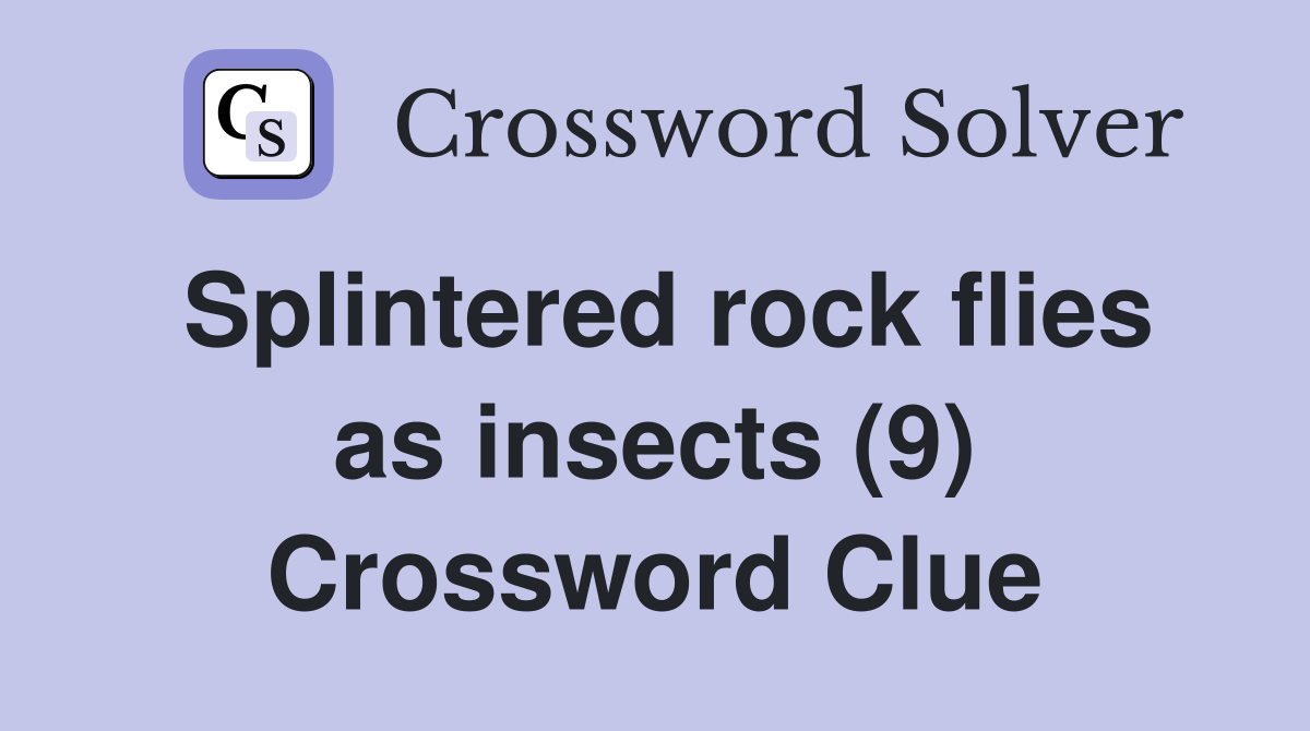 Splintered rock flies as insects (9) Crossword Clue