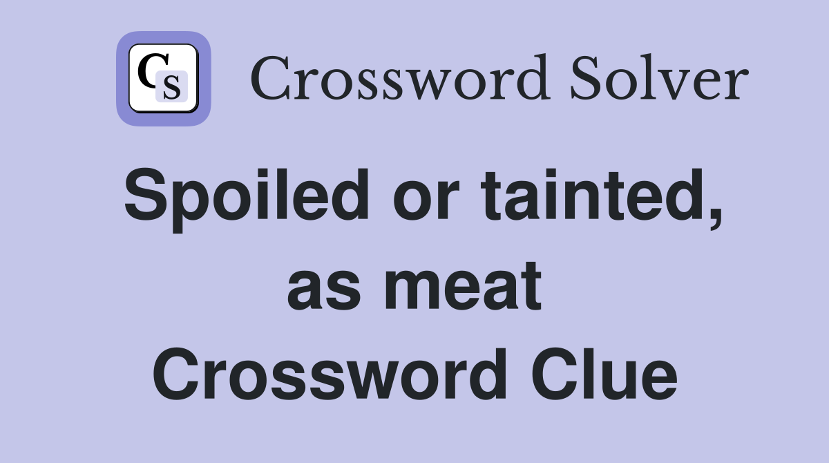 Spoiled or tainted, as meat Crossword Clue