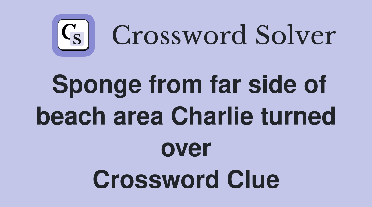 Sponge from far side of beach area Charlie turned over Crossword Clue