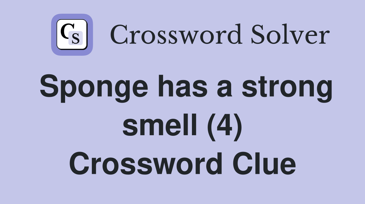 Sponge has a strong smell (4) Crossword Clue