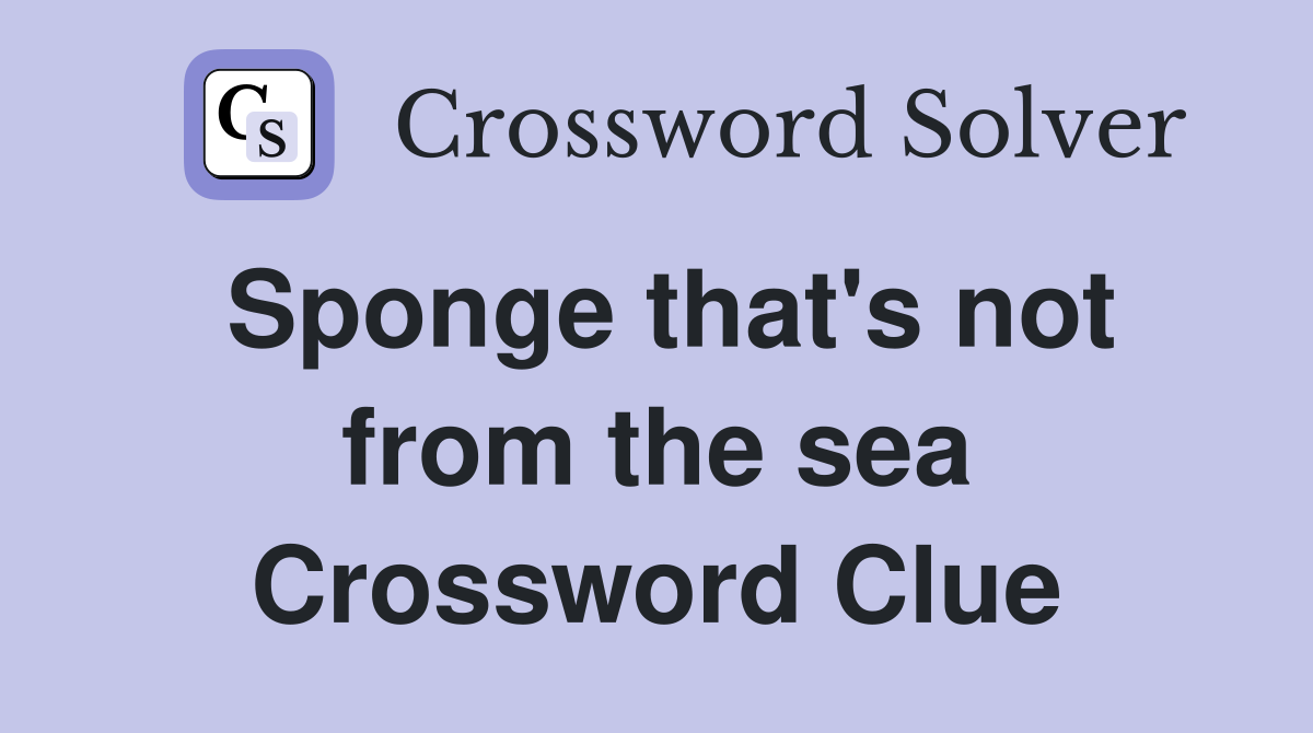 Sponge that's not from the sea Crossword Clue