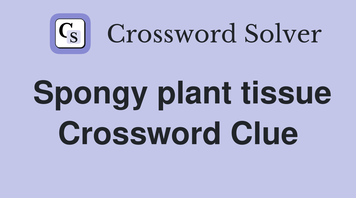 Spongy plant tissue Crossword Clue