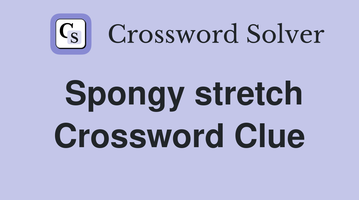 Spongy stretch Crossword Clue