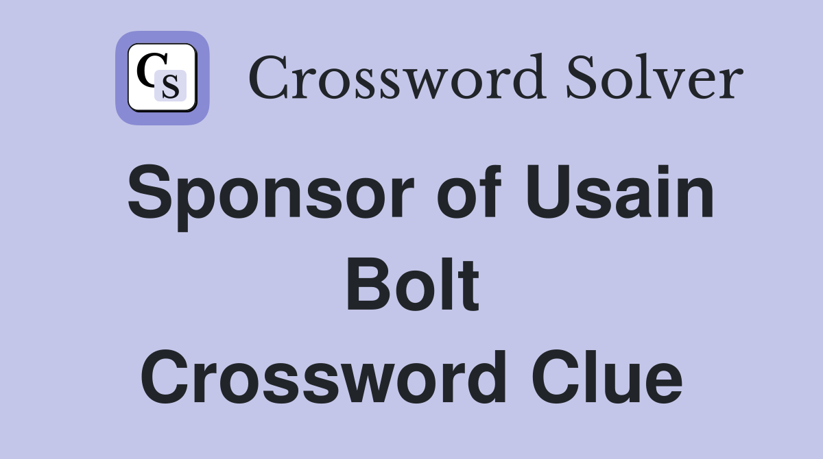 Sponsor of Usain Bolt Crossword Clue