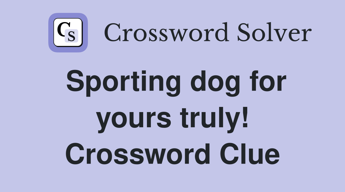 Sporting dog for yours truly! Crossword Clue