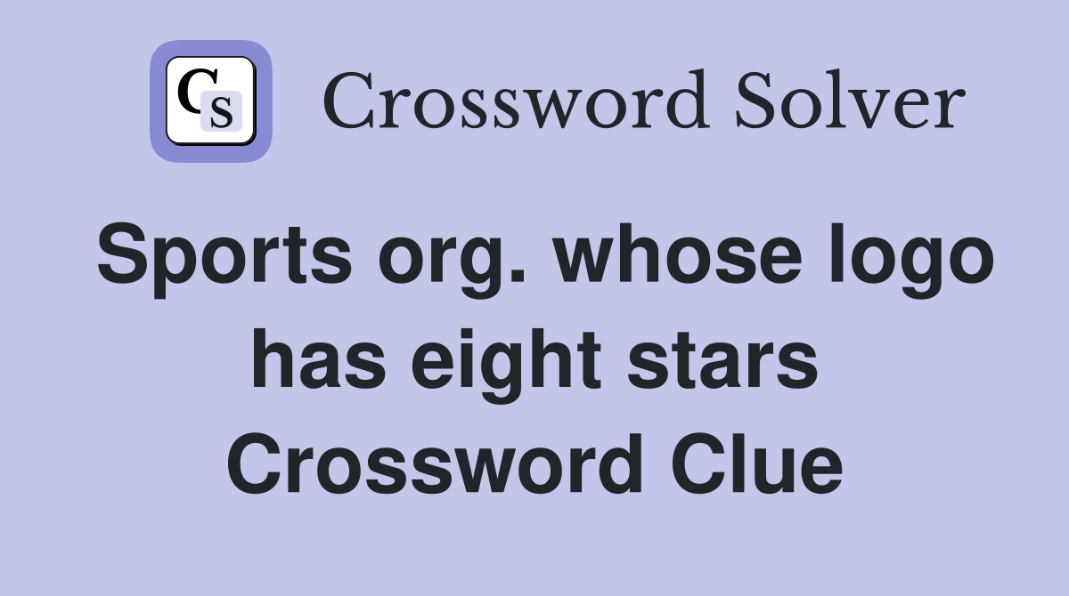 Sports org. whose logo has eight stars Crossword Clue