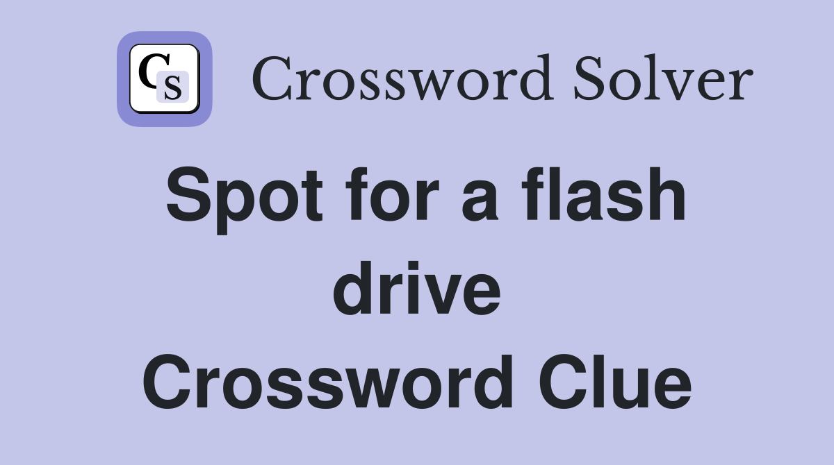 Spot for a flash drive Crossword Clue