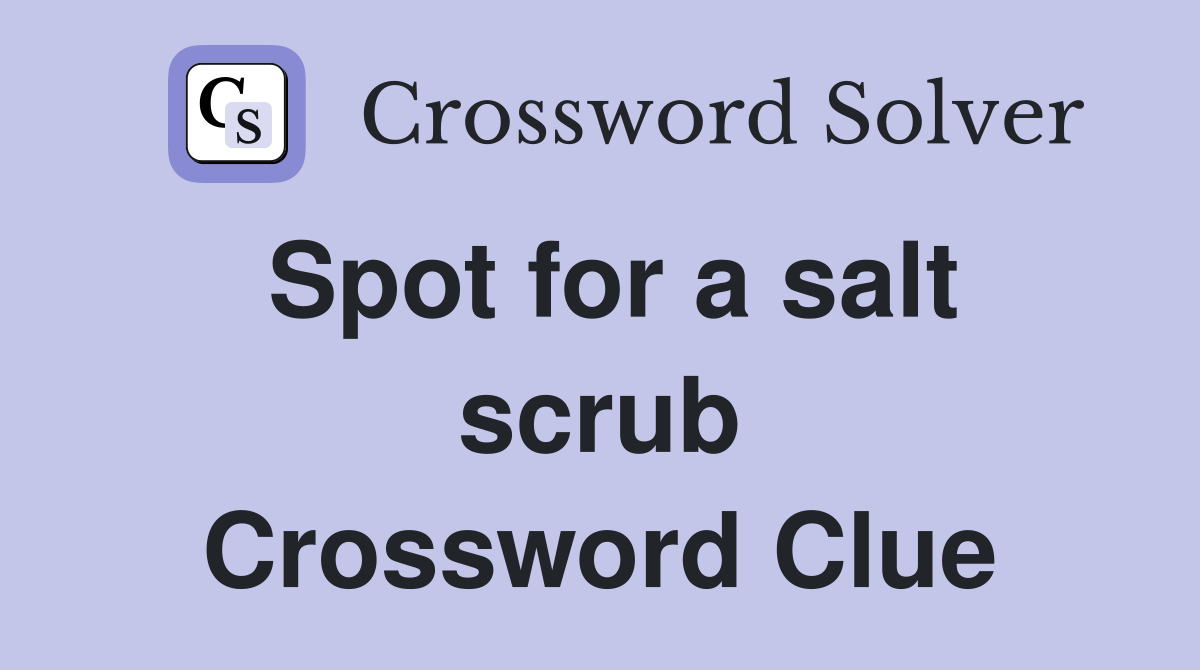 Spot for a salt scrub Crossword Clue