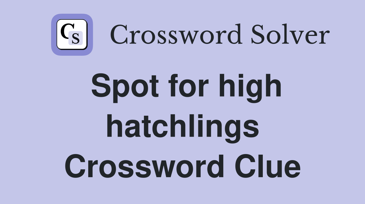 Spot for high hatchlings Crossword Clue