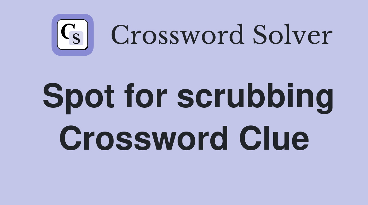 Spot for scrubbing Crossword Clue