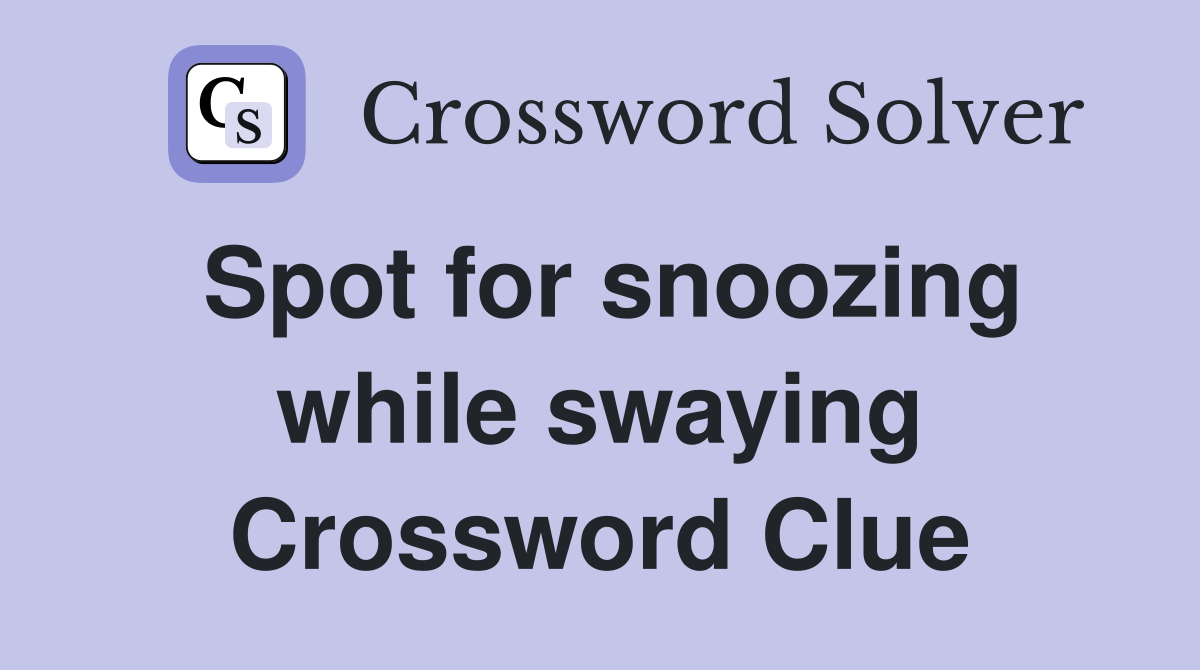 Spot for snoozing while swaying Crossword Clue