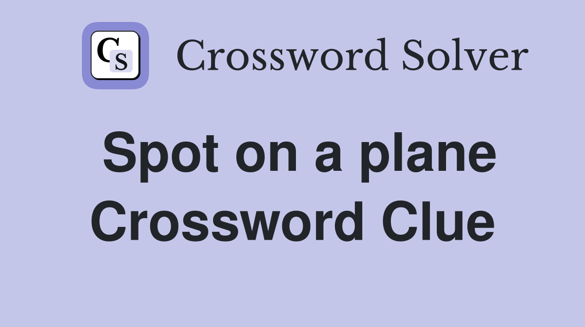 Spot on a plane Crossword Clue