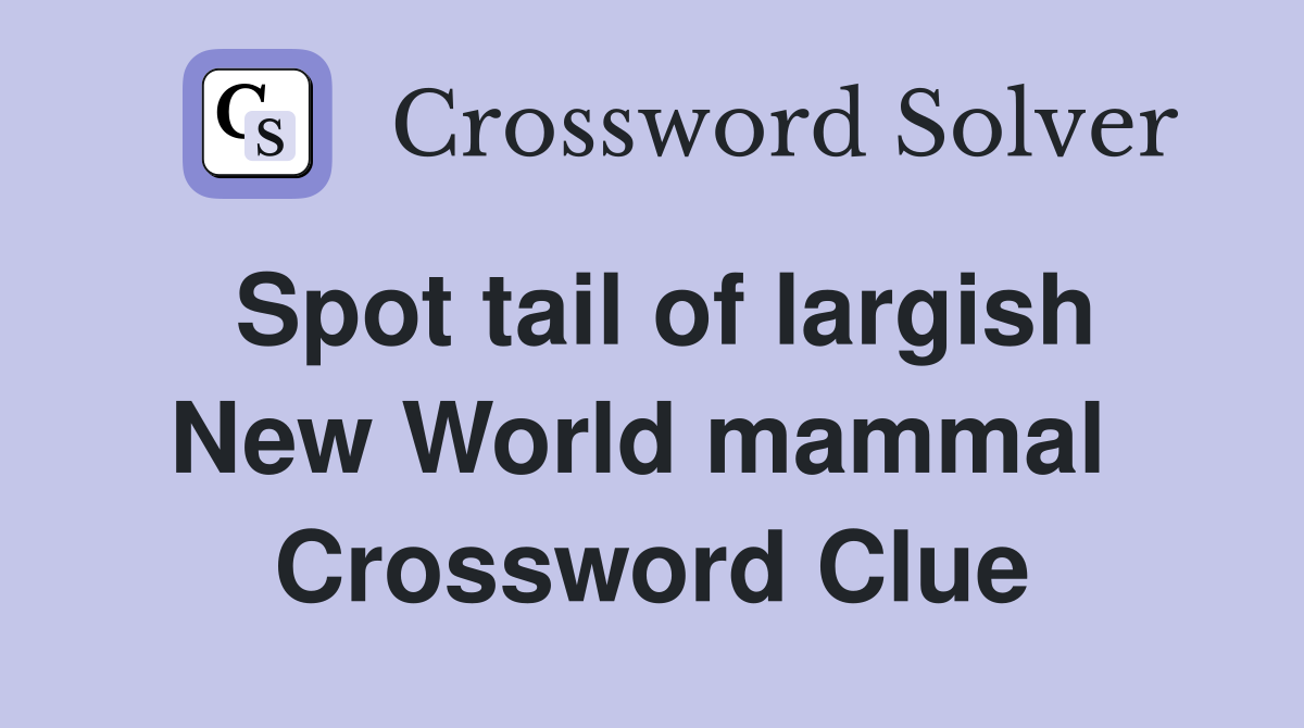 Spot tail of largish New World mammal  Crossword Clue