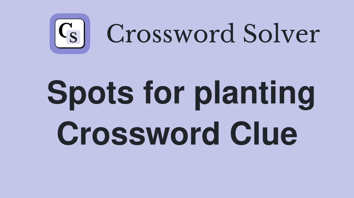 Spots for planting Crossword Clue