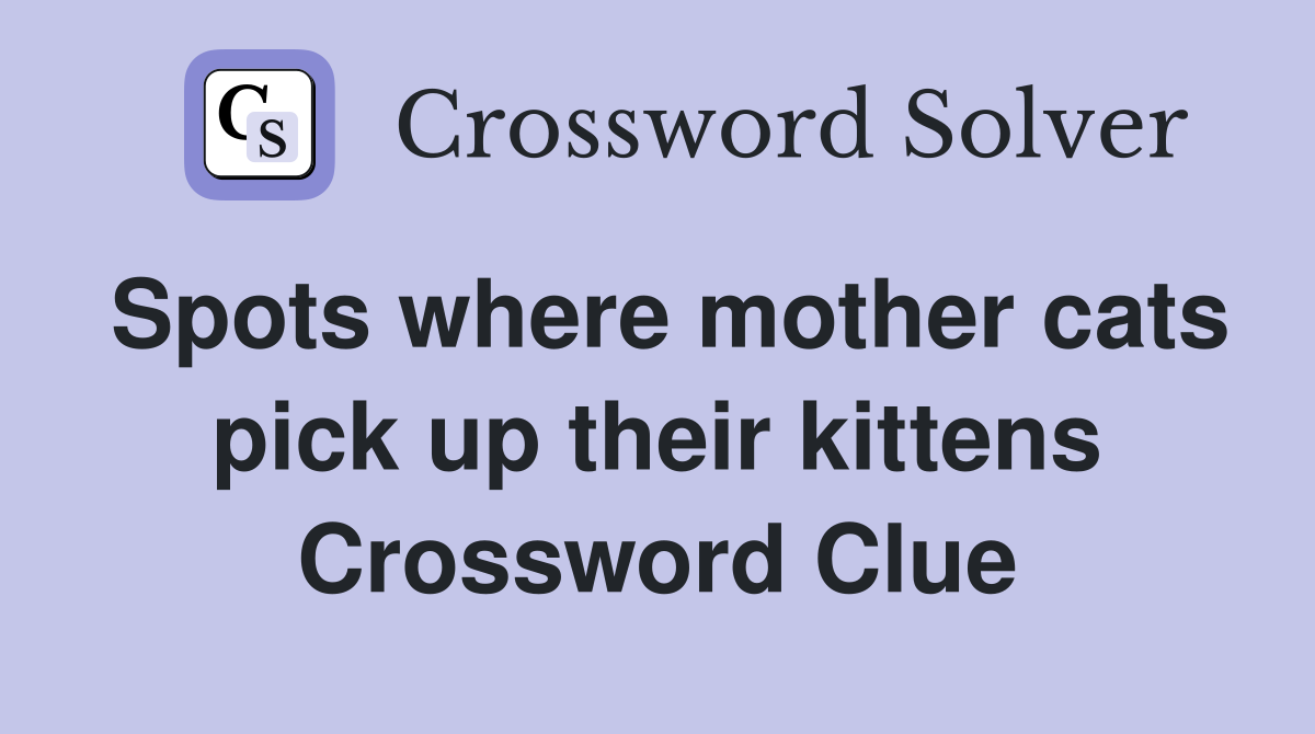Spots where mother cats pick up their kittens Crossword Clue
