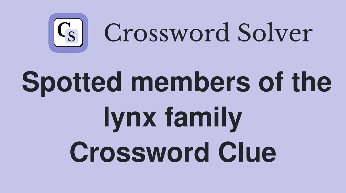 Spotted members of the lynx family Crossword Clue
