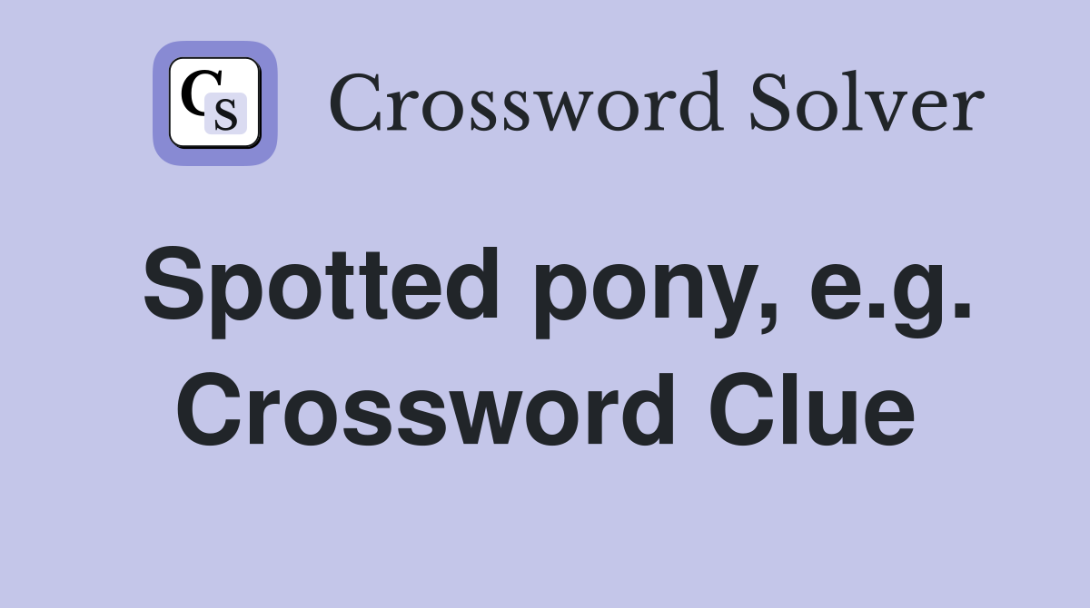 Spotted pony, e.g. Crossword Clue