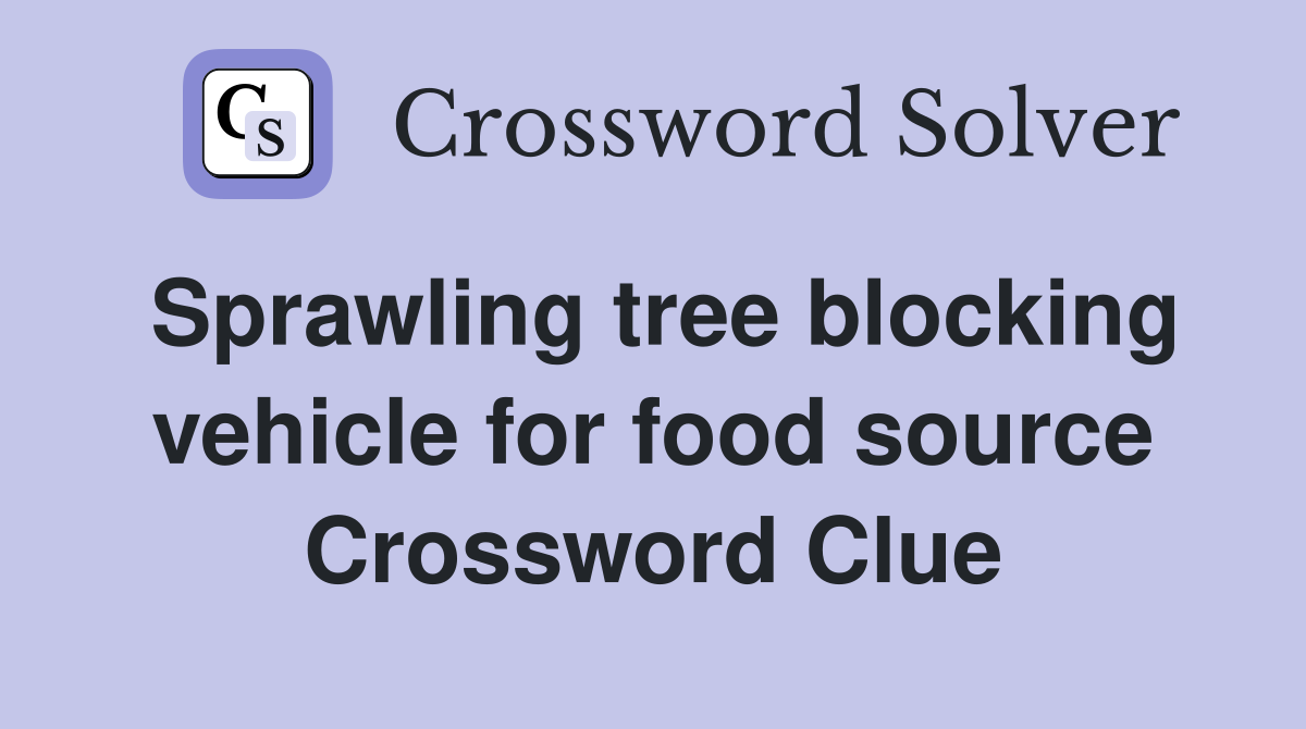 Sprawling tree blocking vehicle for food source Crossword Clue