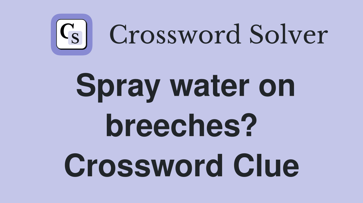 Spray water on breeches? Crossword Clue
