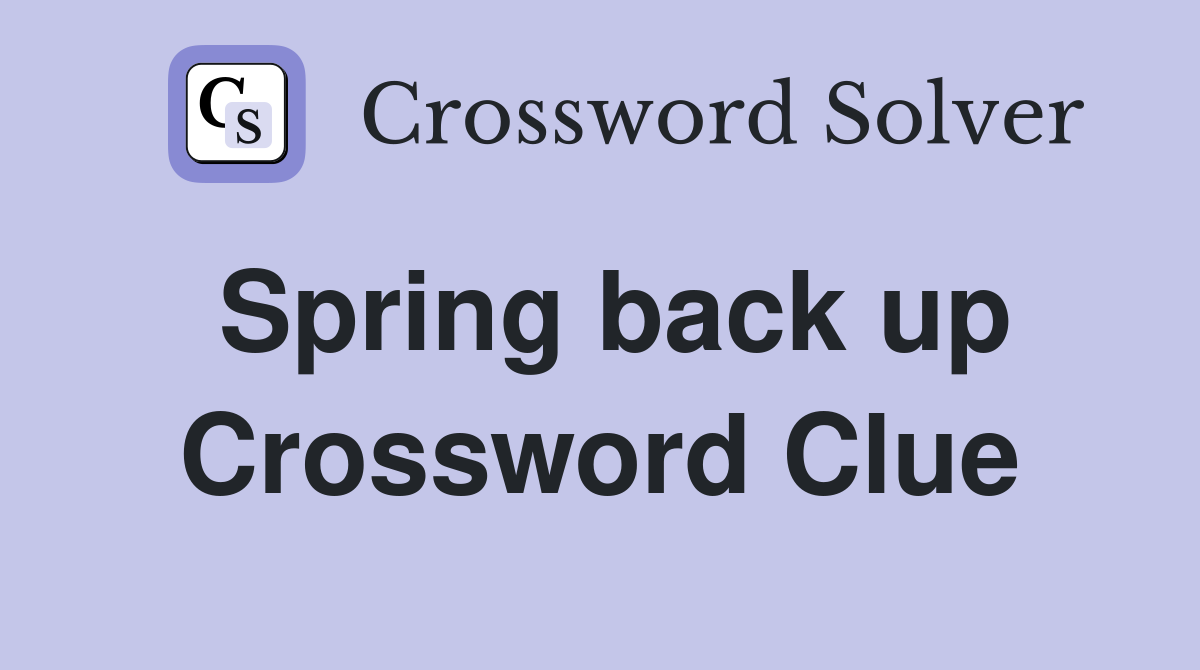 Spring back up Crossword Clue