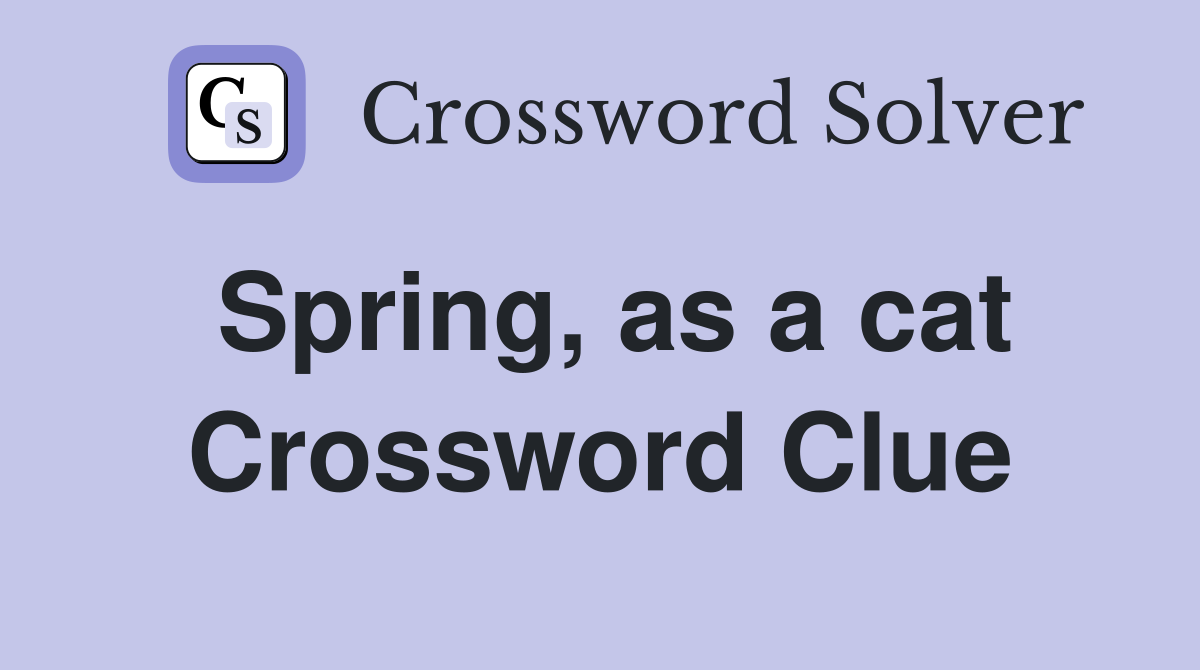 Spring, as a cat Crossword Clue