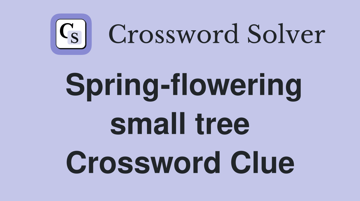 Spring-flowering small tree Crossword Clue
