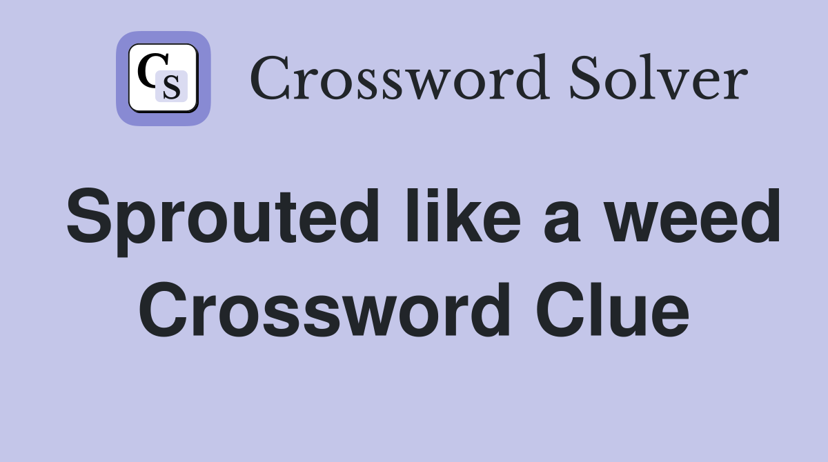 Sprouted like a weed Crossword Clue
