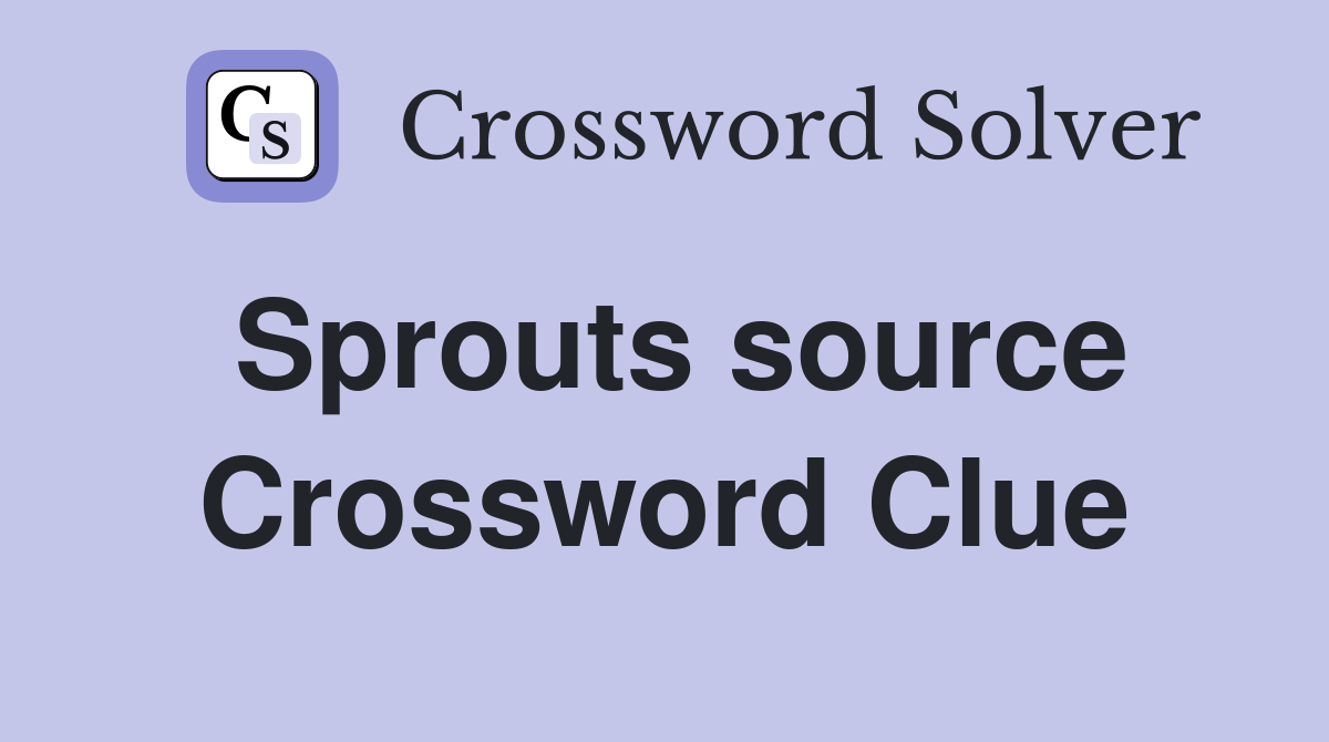 Sprouts source Crossword Clue