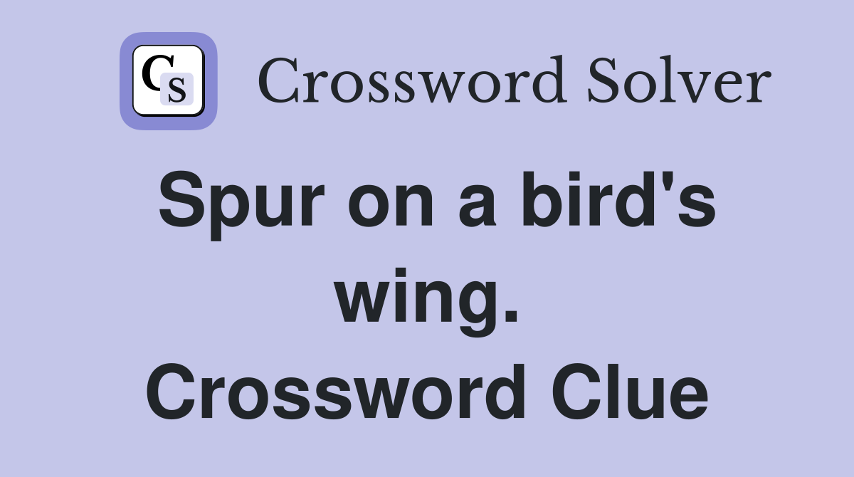 Spur on a bird's wing. Crossword Clue