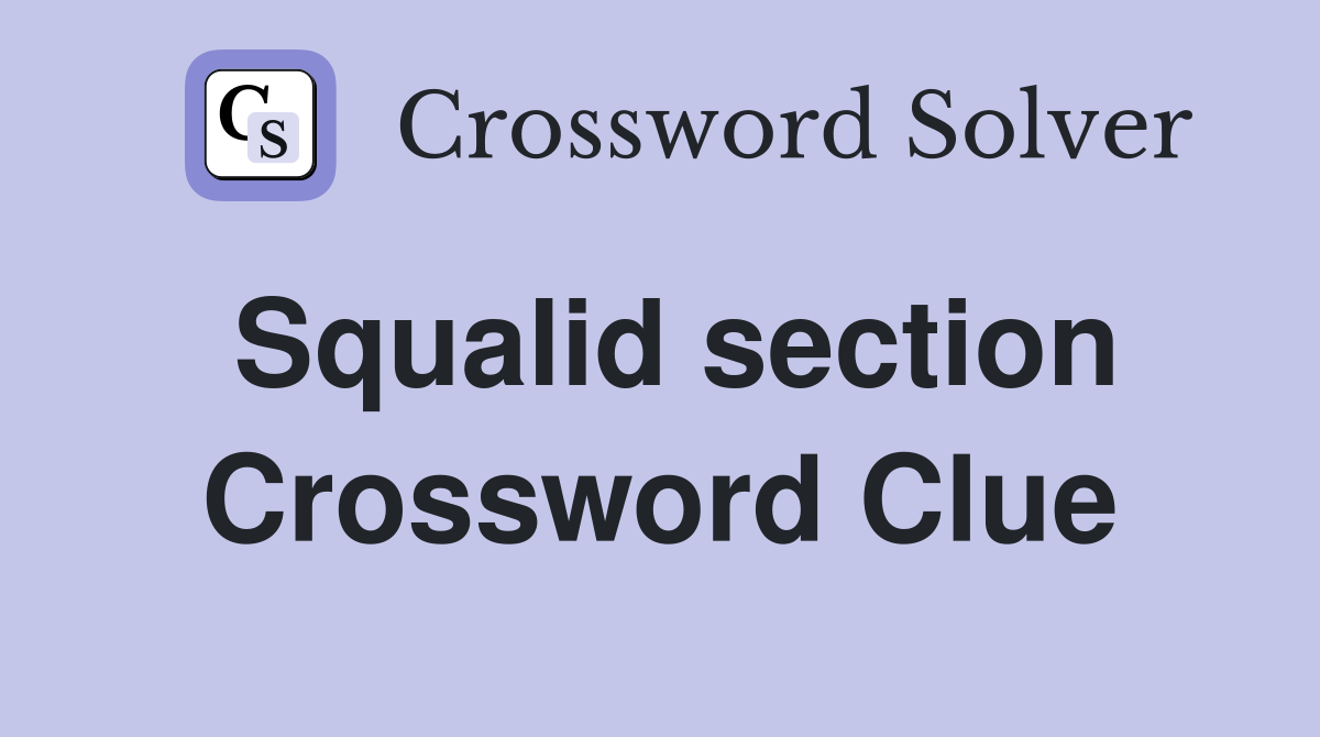 Squalid section Crossword Clue