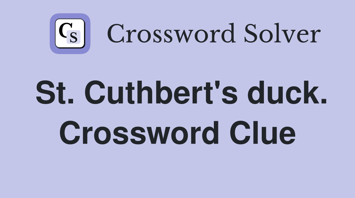 St. Cuthbert's duck. Crossword Clue