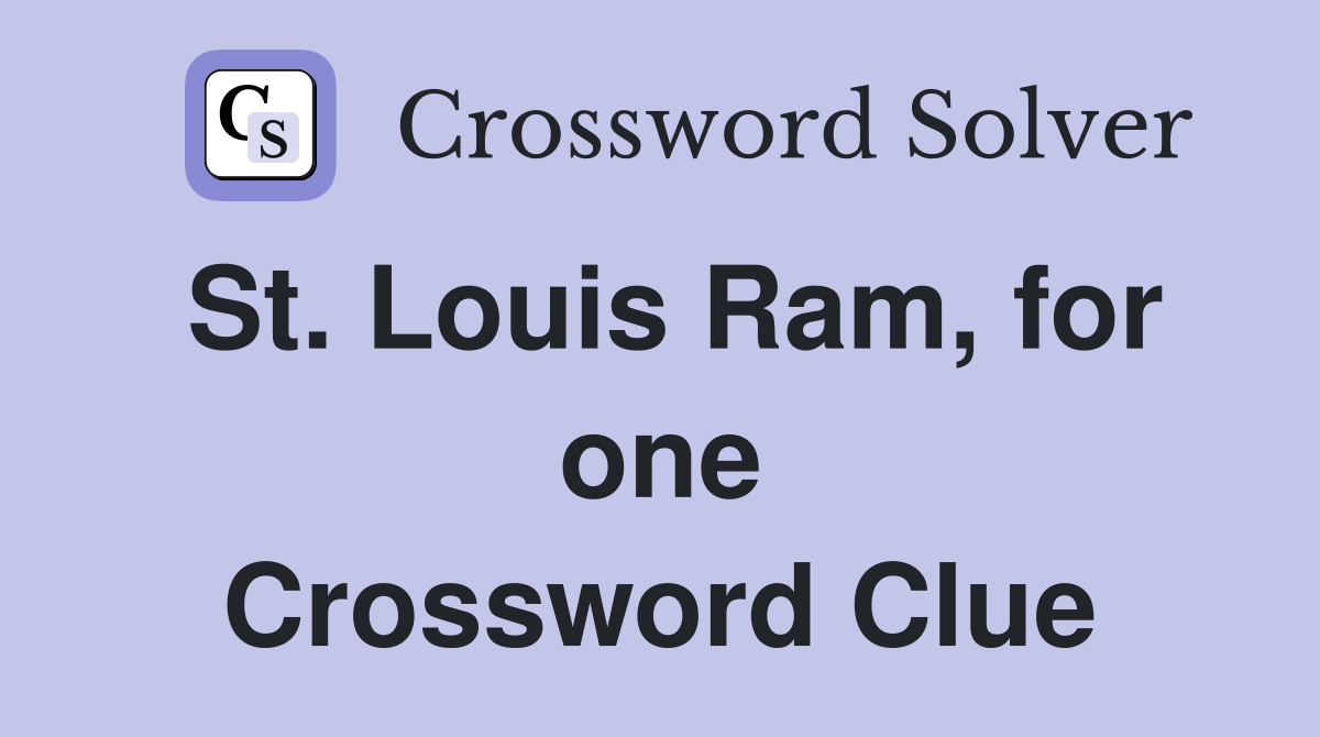 St. Louis Ram, for one Crossword Clue