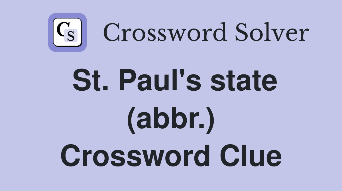 St. Paul's state (abbr.) Crossword Clue