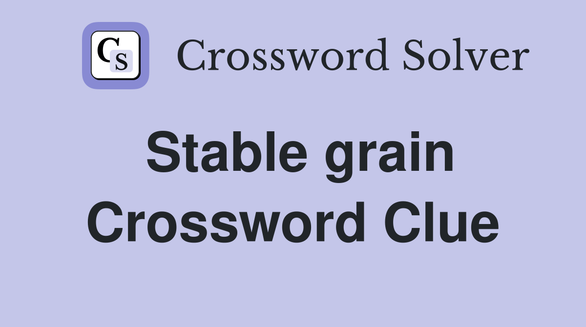 Stable grain Crossword Clue