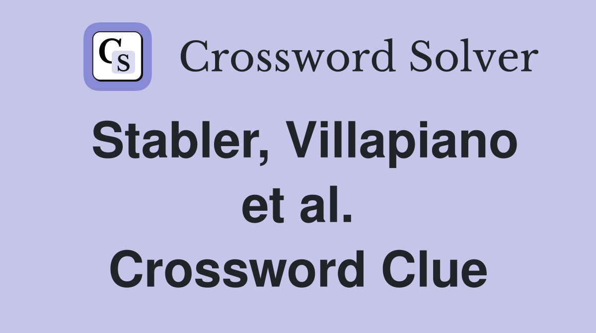 Stabler, Villapiano et al. Crossword Clue