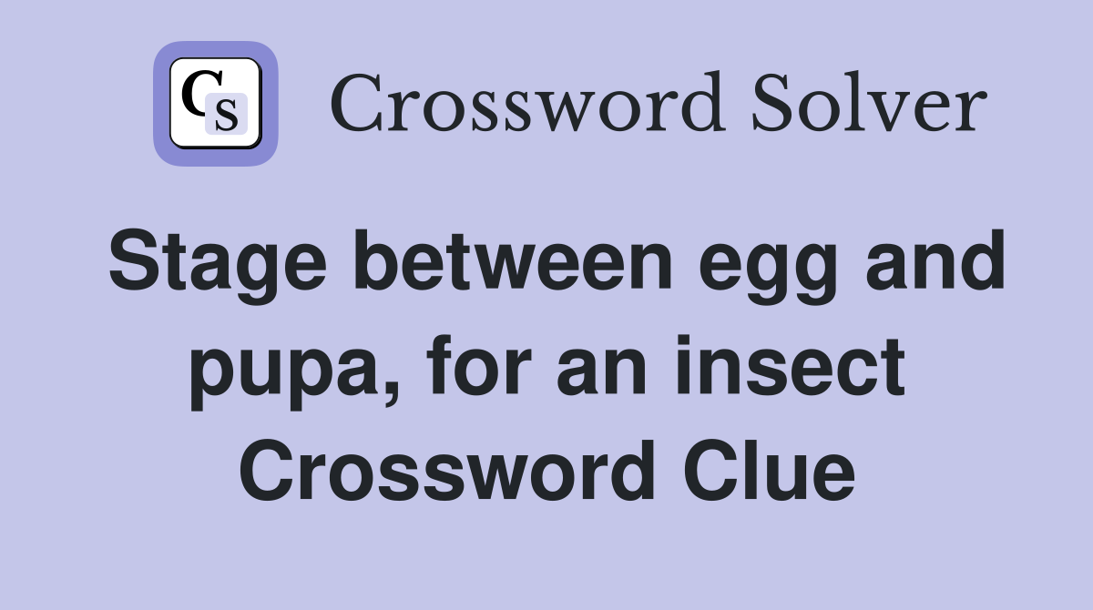 Stage between egg and pupa, for an insect Crossword Clue