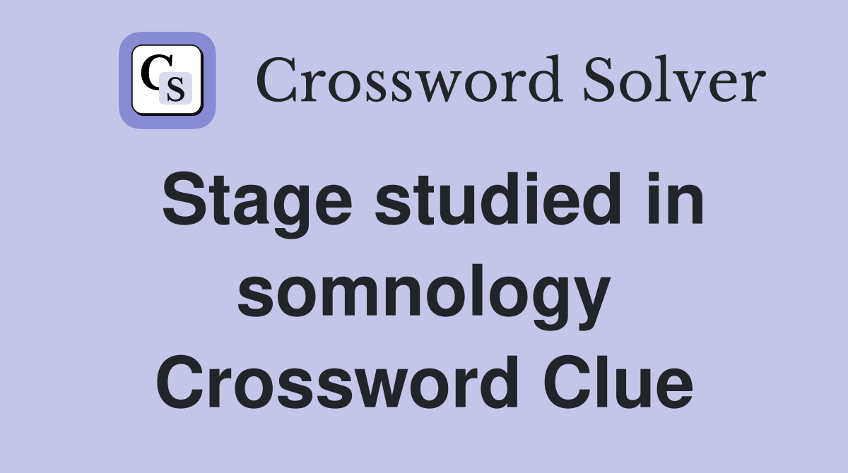Stage studied in somnology Crossword Clue
