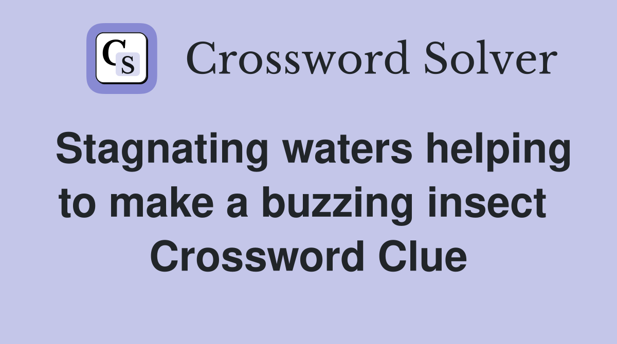Stagnating waters helping to make a buzzing insect  Crossword Clue