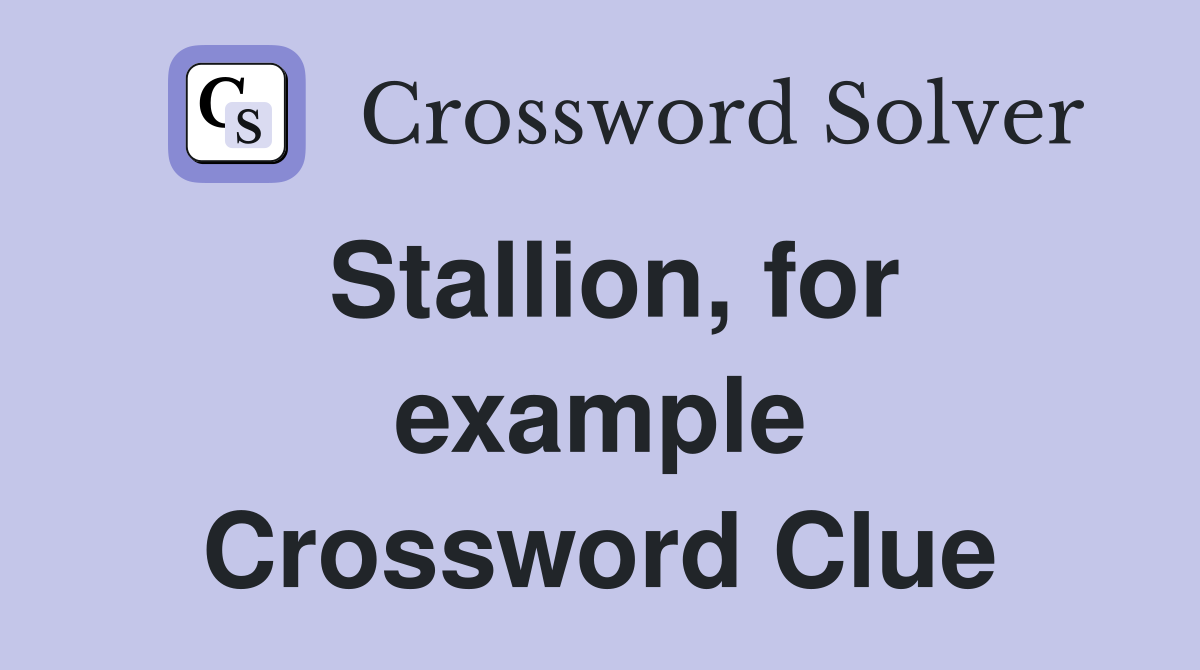 Stallion, for example Crossword Clue