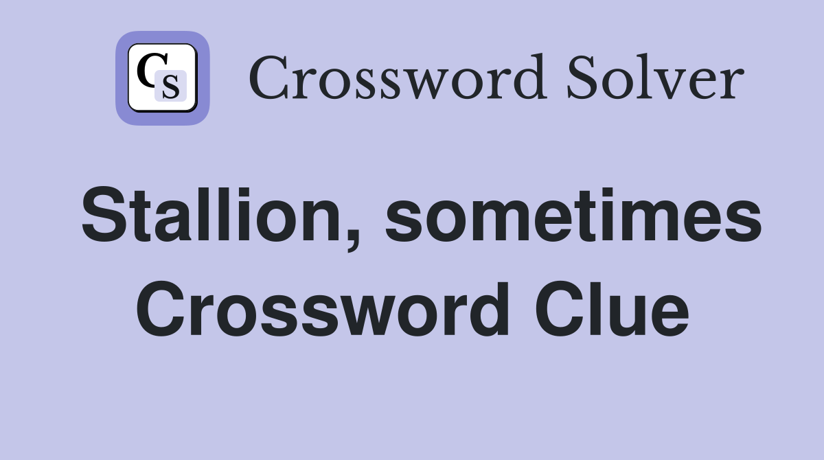 Stallion, sometimes Crossword Clue
