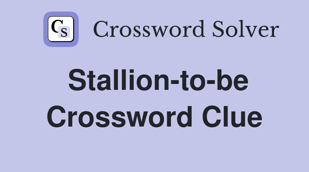Stallion-to-be Crossword Clue
