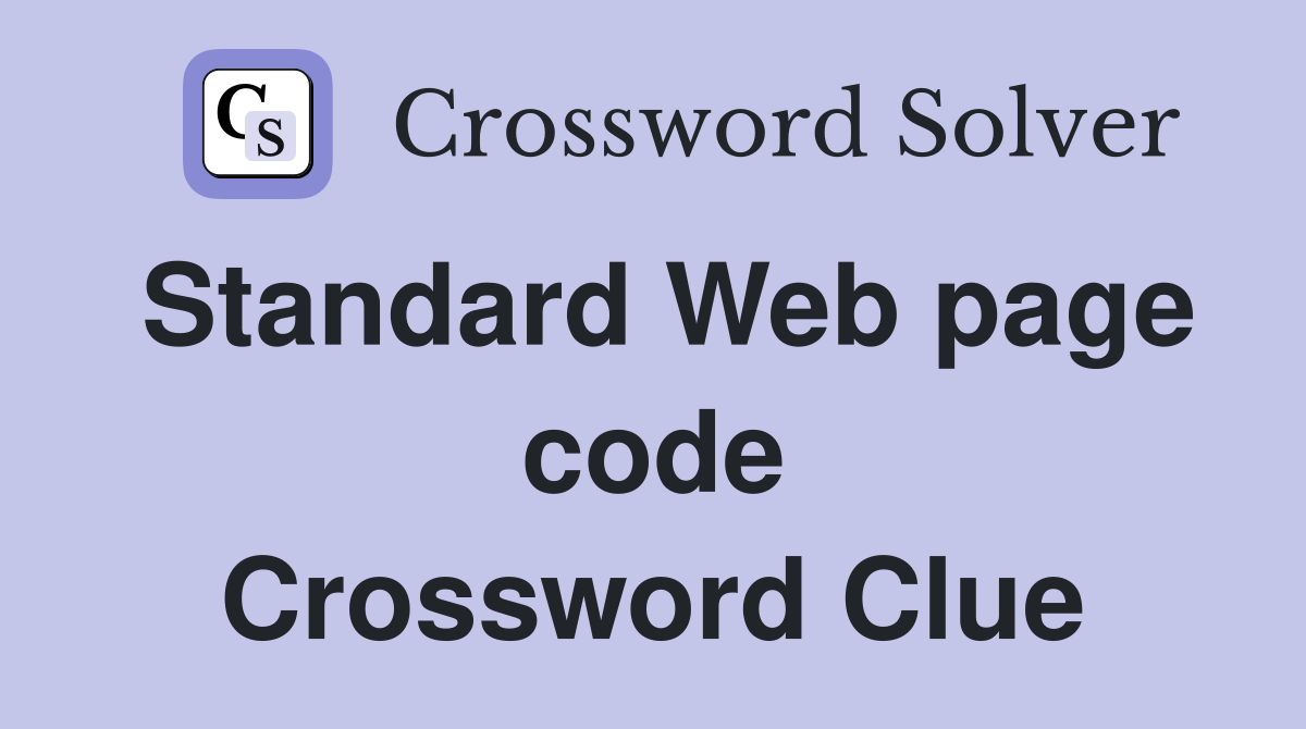 Standard Web page code Crossword Clue