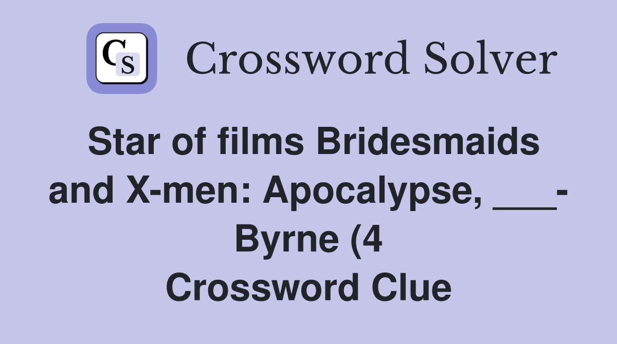 Star of films Bridesmaids and X men: Apocalypse Byrne (4 Star of films Bridesmaids and X men: Apocalypse Byrne (4