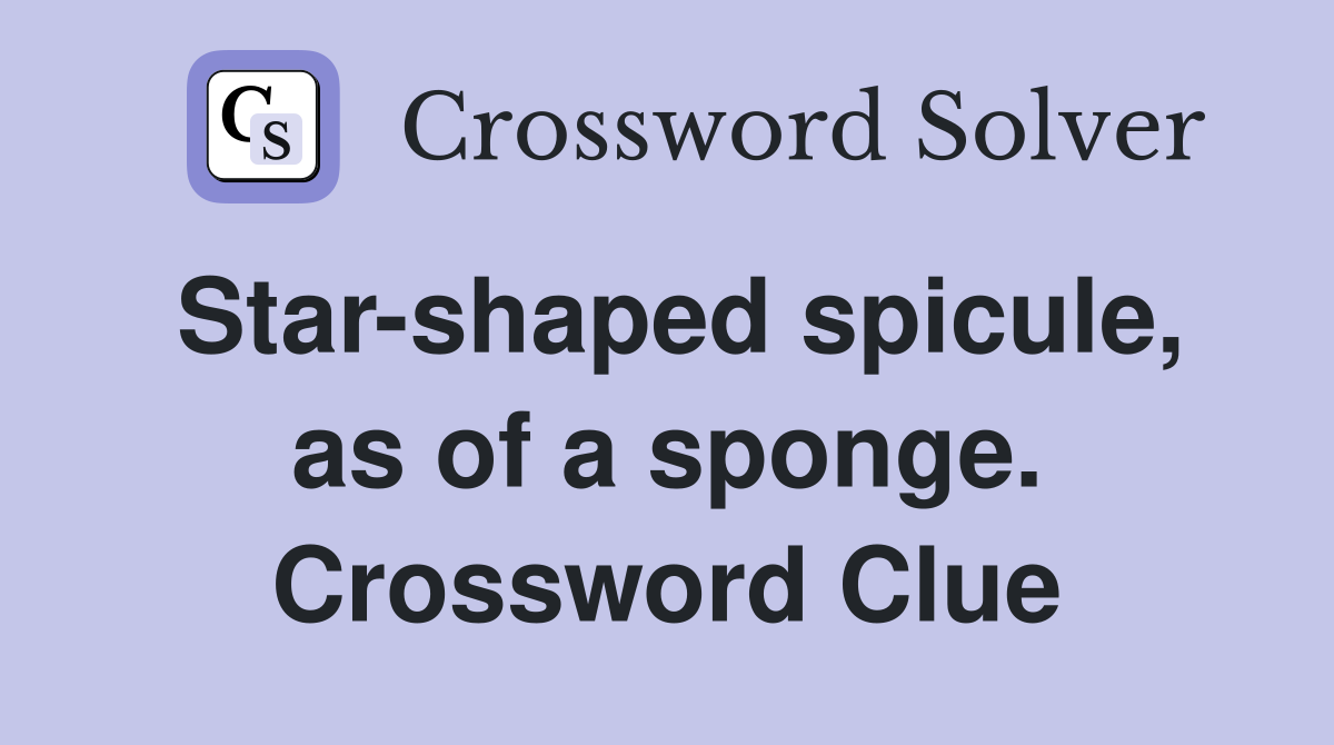Star-shaped spicule, as of a sponge. Crossword Clue