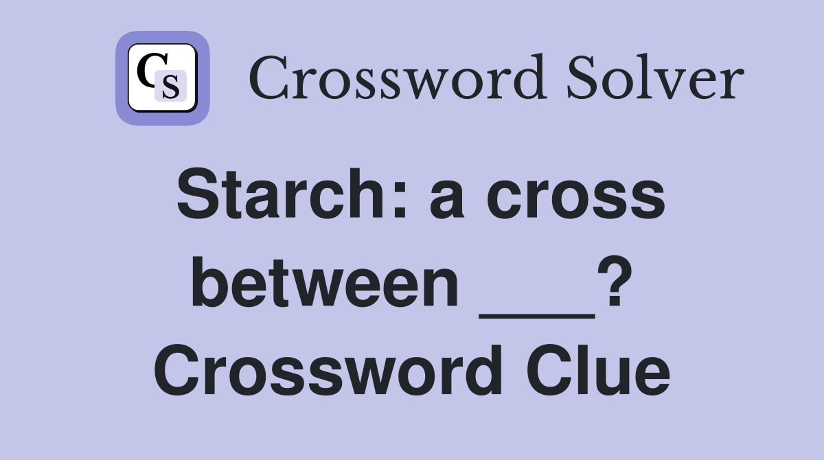 Starch: a cross between ___? Crossword Clue