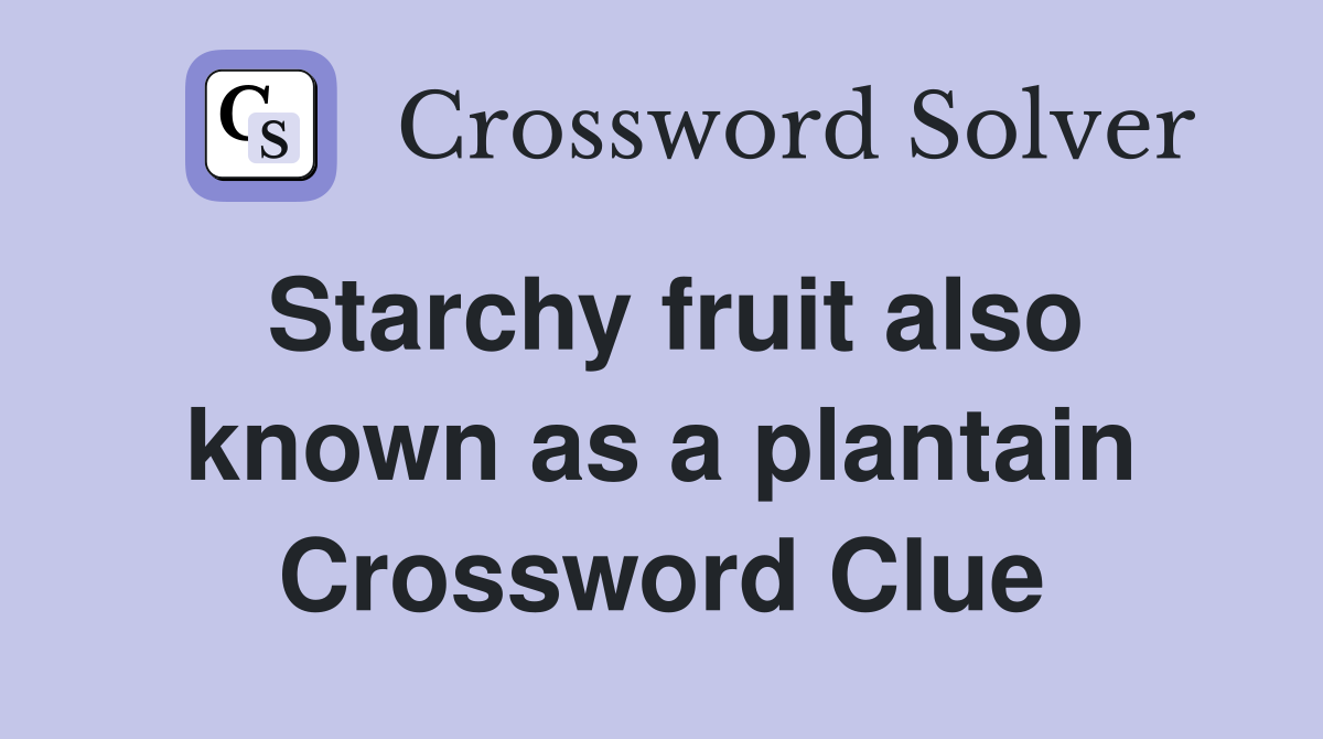 Starchy fruit also known as a plantain Crossword Clue