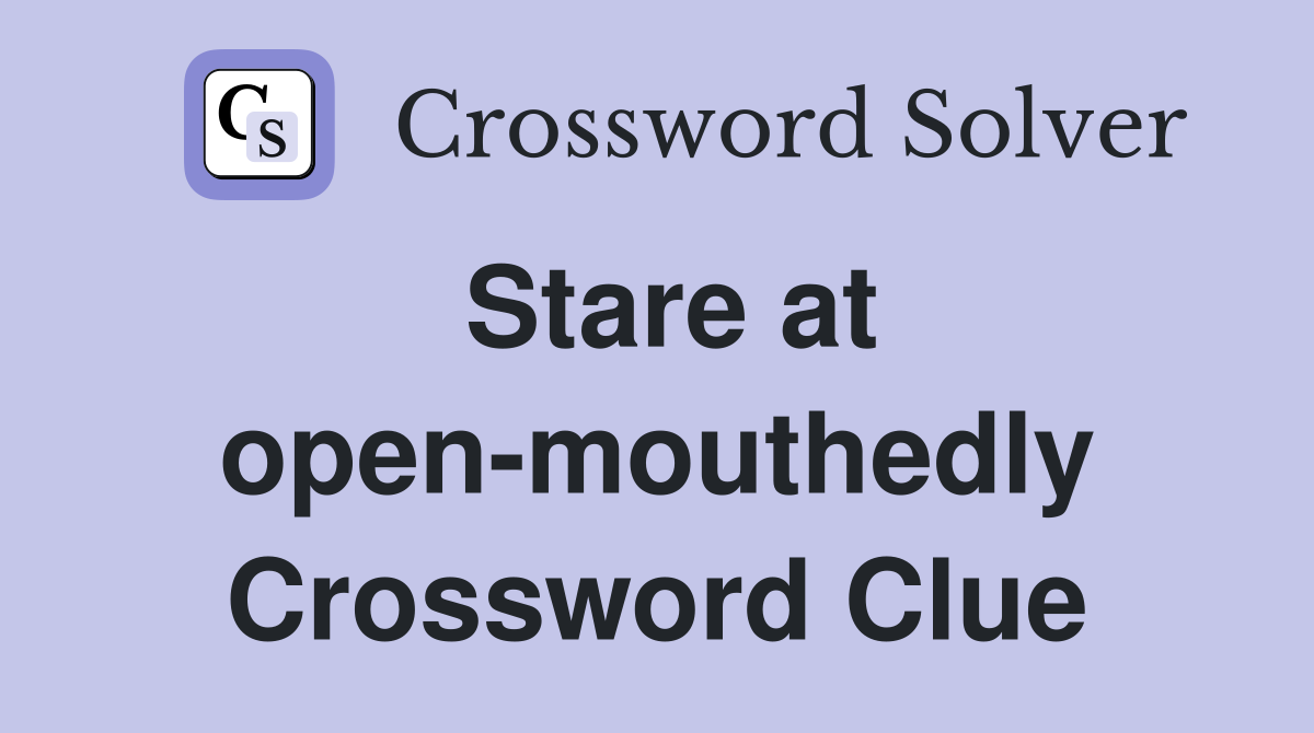 Stare at open-mouthedly Crossword Clue