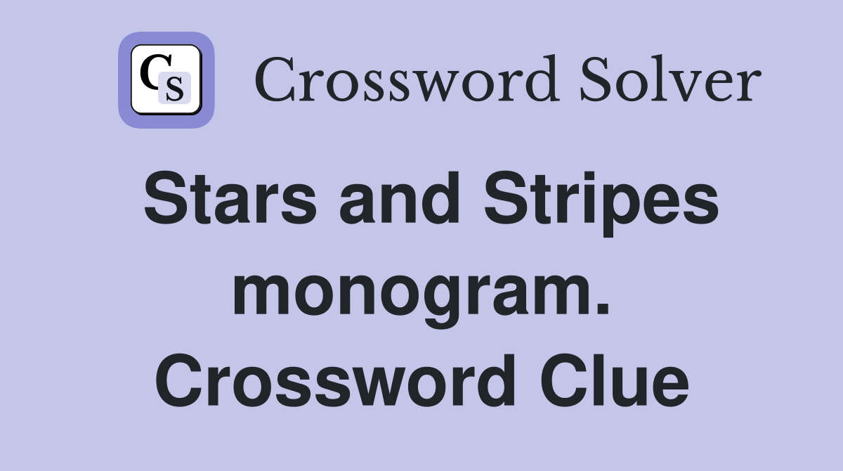 Stars and Stripes monogram. Crossword Clue